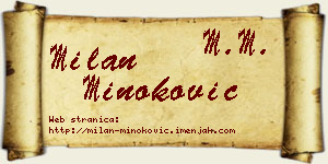 Milan Minoković vizit kartica